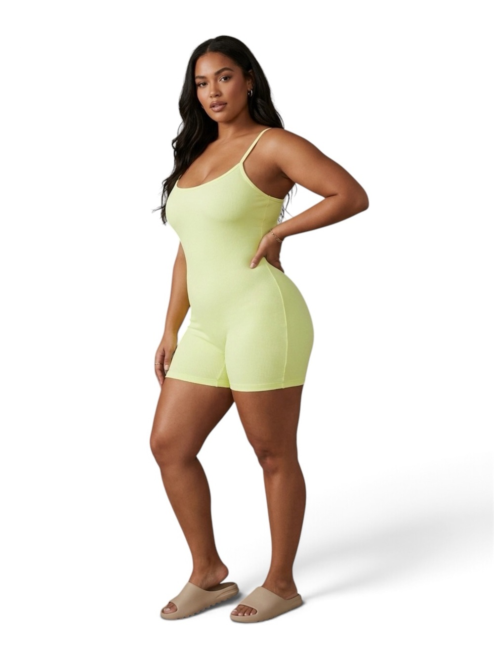 NWT SKIMS Soft Lounge Scoop Onesie Romper Lemonade Yellow XL